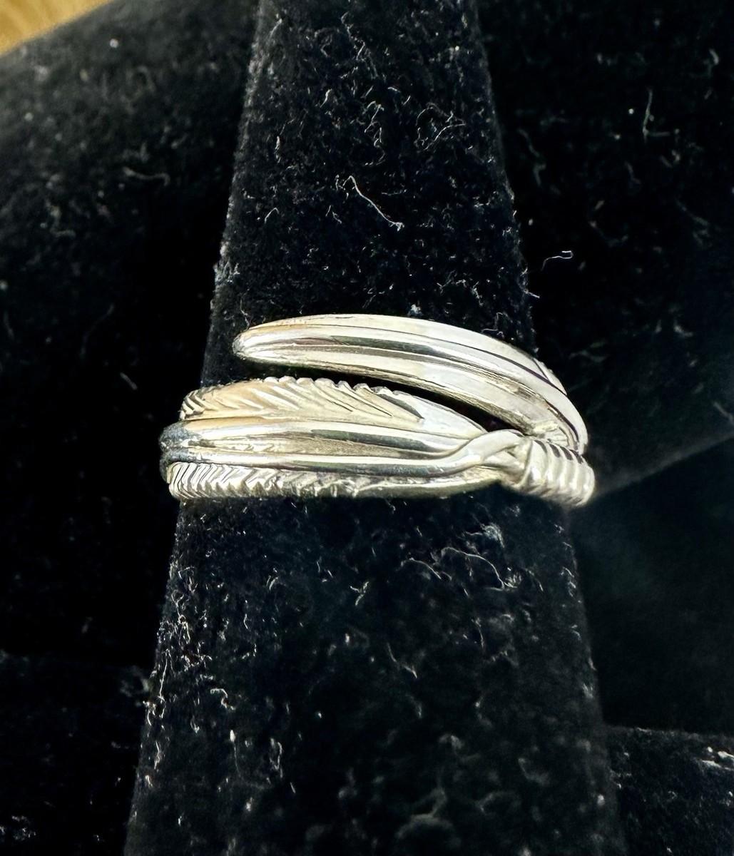 アクセサリー Harvey Mace feather ring HARVEY MACE Navajo Sterling Silver Feather Wrap Ring; Size 7.5 | eBay