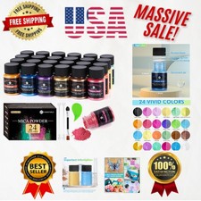 Professional Mica Powder - 24 Shimmering Colors for All Your Art Projects
