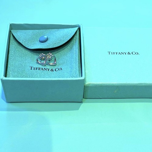 Tiffany Co. Ohrringe Silber offenes Herz mit blauer Box gebraucht