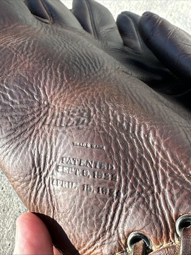 1920s Ken Wel Dazzy Vance Model Left Handed Baseball Glove Pat. 1924 - Picture 2 of 11