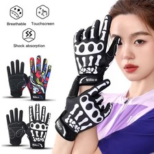 Skeleton Full Finger Gloves Touch Screen MTB Road Bike Gloves Halloween Cosplay