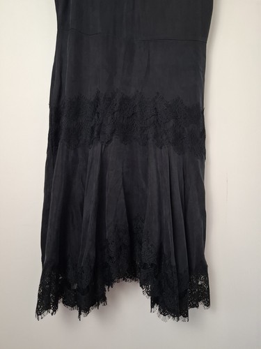 Reiss Kelis Lace Trim Short Sleeve Dress, Black - Size 10 - Picture 6 of 11