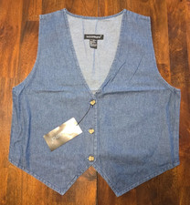 NWT Vintage Woodbridge Men's Blue Denim Vest - Large - 42" Chest