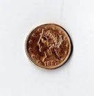 US Liberty 1887 S Gold $5 Dollars - AU