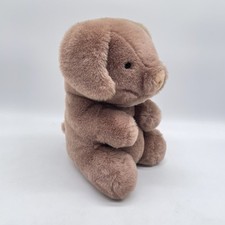 Vintage GUND Hamlet Pig Plush Stuffed Animal 1980 Mauve Satin Ears Korea
