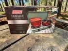 Coleman Cascade 222 Adjustable 2 Burner Camp Stove 22,000 BTU Propane USED ONCE