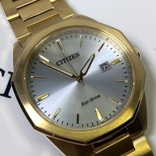 [Good] Citizen Corso Silver Dial Gold Tone Men s Eco Drive 100M Watch BM7492 57A