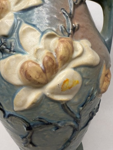 Jarrón de piso 97-14 1943 Roseville Pottery ~ patrón de magnolia azul 14" de alto A27 - Imagen 9 de 21