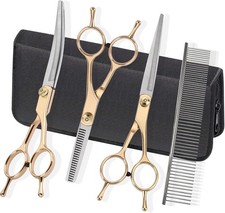 Kit de aseo para perros: tijeras entresacar y cortar el pelo para perros y gatos