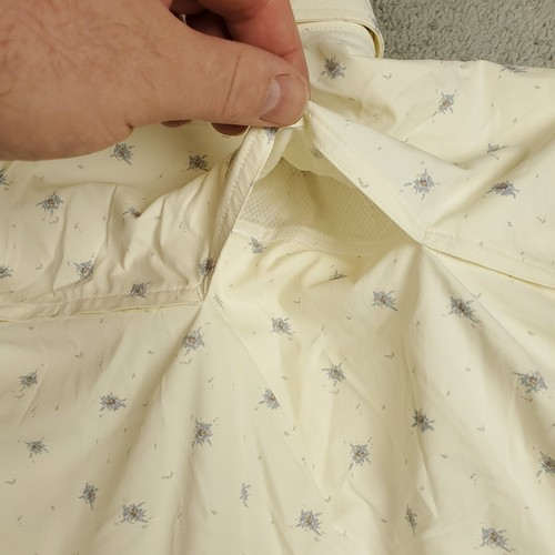 Poncho Shirt Mens Large Slim Fit Ivory (Off White) Outdoor Snap Button Vented - Picture 12 of 13