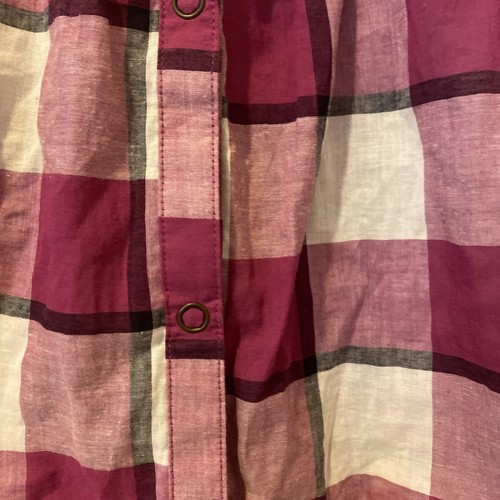 Love Mkn Girls Button Up Blouse Sz L Multi Color Check Lace Smock 100 % Cotton  - Picture 3 of 9