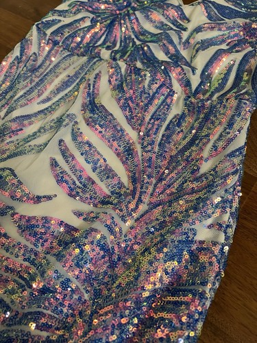 Abito da sera a sirena donna blu notte con paillettes taglia 6 - Foto 5 di 10