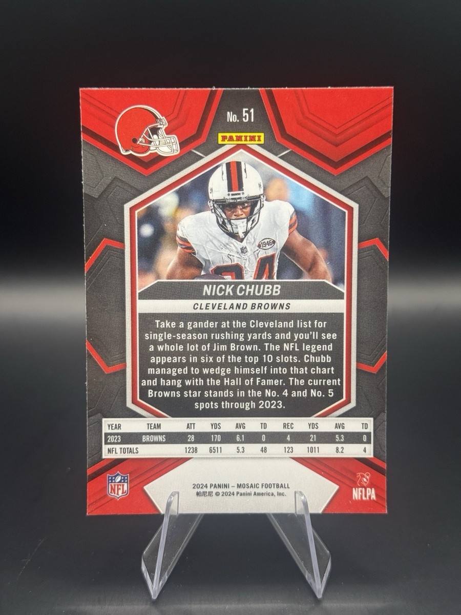 Nick Chubb 2024 Panini Mosaic Cleveland Browns #51 Trading Card