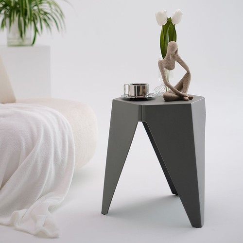 Artiss 4x Puzzle Stool Plastic Bar Stools Stackable Foot Stool Side Table Grey - Picture 5 of 9