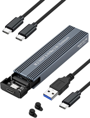 M.2 NVME SATA SSD Enclosure Adapter , USB 3.2 Gen 2 10Gbps Nvme PCI-E 6Gbps SATA