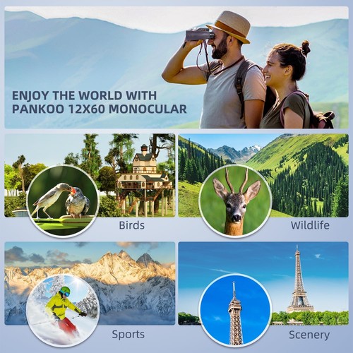 12x60 Purple Monocular Telescope High Powered with Smartphone Adapter Tripod ... - Picture 5 of 7