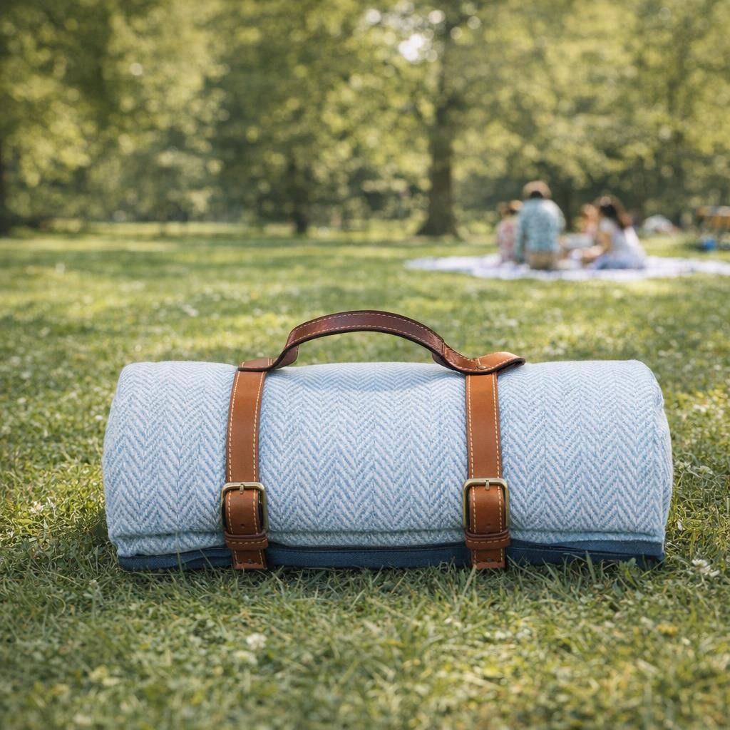 Deluxe Large Picnic Rug 200x150cm Waterproof Backing Carry Handle Beach Garden