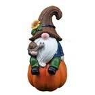 6 7 Inch Autumn Resin Pumpkin Gnome Statue for Garden Home and Patio Decoration