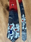 Vintage Mens Coca Cola Polar Bears Neck Tie Red Black Coke Silk