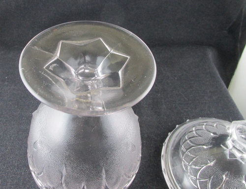 1860S EAPG LOOP AND DART CLEAR FLINT GLASS COVERED SUGAR BOWL BRYCE WALKER - Picture 5 of 8
