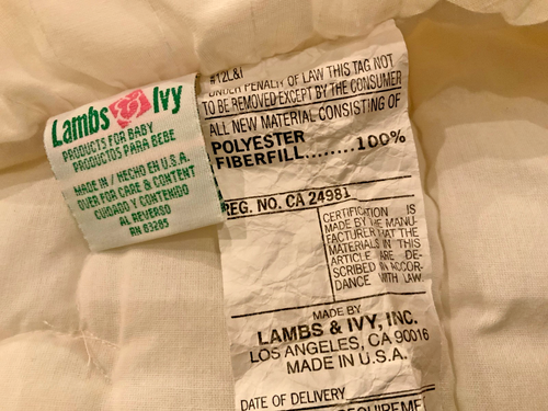 Lambs & Ivy White Baby crib Comforter soft clean heart floral made USA Vintage - Picture 3 of 10