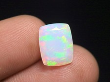 2.95 Carat Faceted Ethiopian Opal Baguette Cut Gemstone, Welo Fire Opal Stone