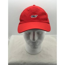 Vineyard Vines Red Whale Logo Embroidered Adjustable Baseball Cap Hat