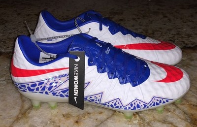 NIKE Hypervenom Phinish FG White Royal Blue Crimson Soccer Cleats NEW Womens 6