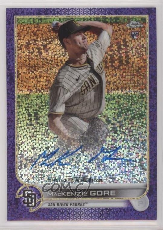 2022 Topps Chrome Rookie Purple Speckle Refractor /299 Mackenzie Gore Auto nd3