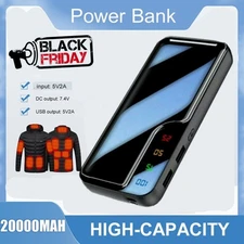 20000mAh Power Bank Battery Backup for Heated Vest Heat Jacket Gloves Chargeing