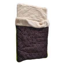 Dog/Puppy Sleeping Bag Bed Small Brown with Cream/Tan Fuzzy Interior