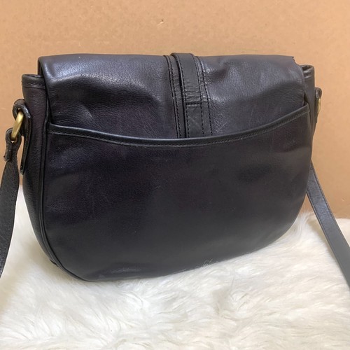 Bolso BALLY Early Vintage Grande Cuero Negro Solapa Mensajero XBody Sillín Hecho en EE. UU. - Imagen 4 de 22