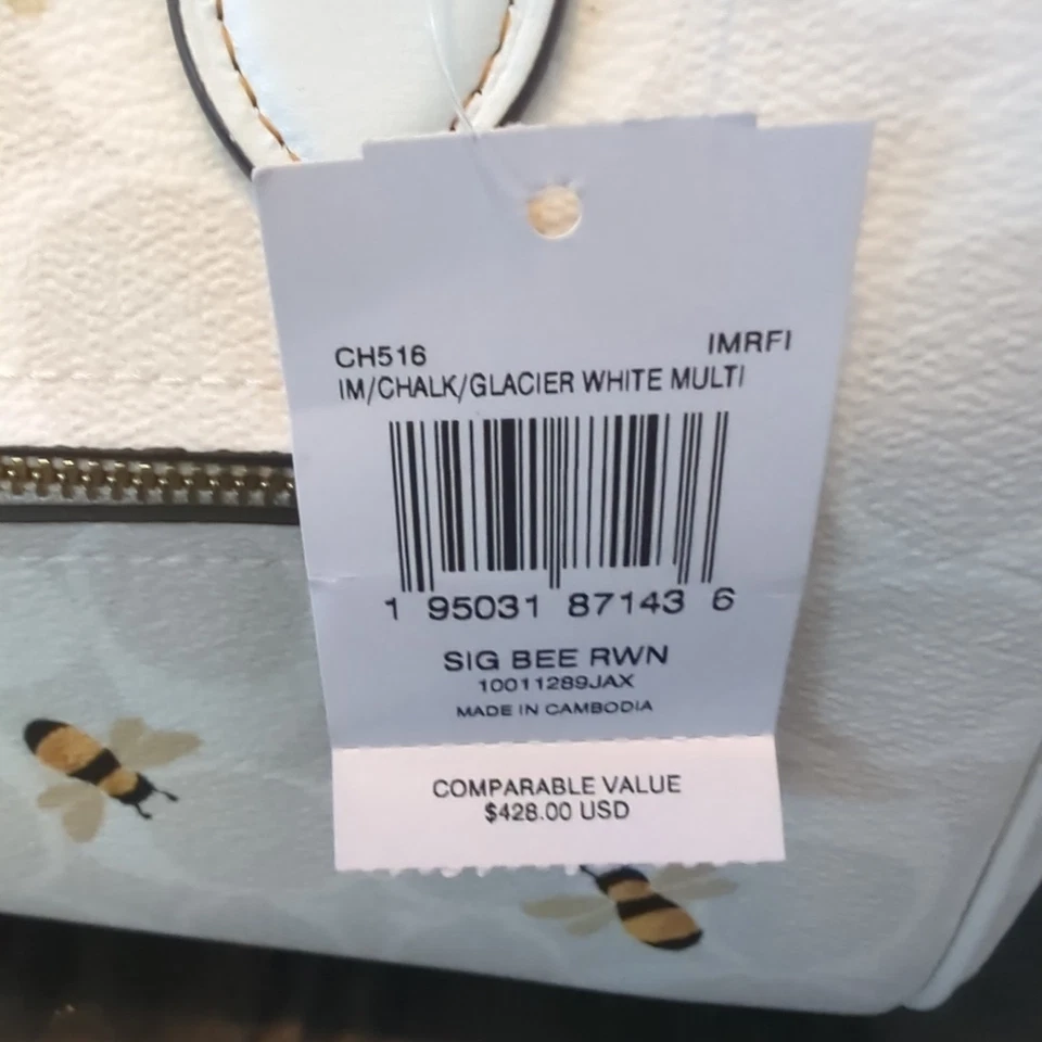 Bolso Bandolera Coach Rowan Nuevo con Etiquetas Firma Estampado de Abeja Asa Superior Foto 2 de 4