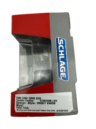 Schlage Orbit Gewerbe Abstellraum Türknauf Satin Chrom F80CSVORB626 NEU - Bild 5 von 8