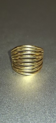 Trendiger verstellbarer Ring Edelstahl mit 18K Gold PVD für elegante Dame #3