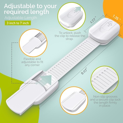 Yolay Child Safety Cabinet Locks - 12-Pack Multi-Purpose Baby Proofing Solution - Picture 5 of 10