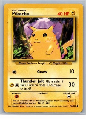Pikachu Common Base Set 058/102