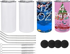 4 pack 12 oz Sublimation Tumblers Blanks, 12oz Tumbler Cups 4pcs