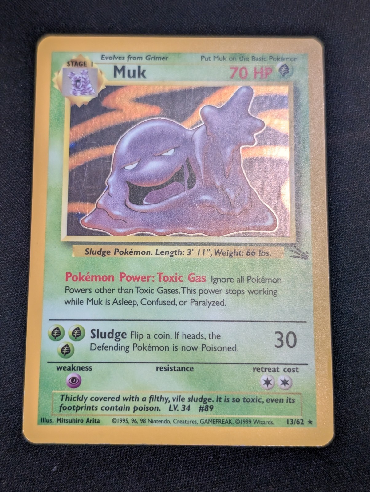 Muk 13/82 Holo Unlimited Fossil WoTC Pokemon Card - MP