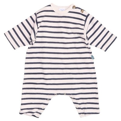 Petit Bateau, Jumpsuit, Größe: 60, Weiß/Blau, Baumwolle, Streifen, Sweat #ptB