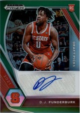 2021-22 Prizm Draft Draft Picks Autographs Prizms Green 43 D.J. Funderburk Auto