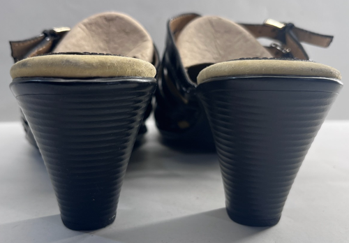 Aerosoles Damenschuhe Größe 11 Schwarz Lackleder Offene Zehenpartie Sandalen – 7310211 - Bild 3 von 7