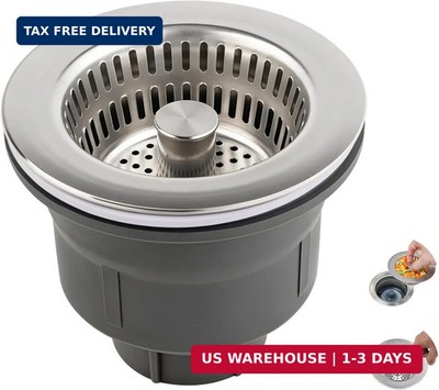 Hibbent Upgraded 3 in 1 Kitchen Sink Drain Strainer and Stopper Combo Assembly K