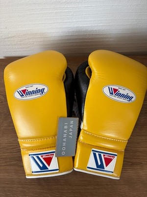 Winning ボクシンググローブ 12 oz M5-400 Winning Boxing Gloves 12 oz MS-400 Lace Up Black × Yellow
