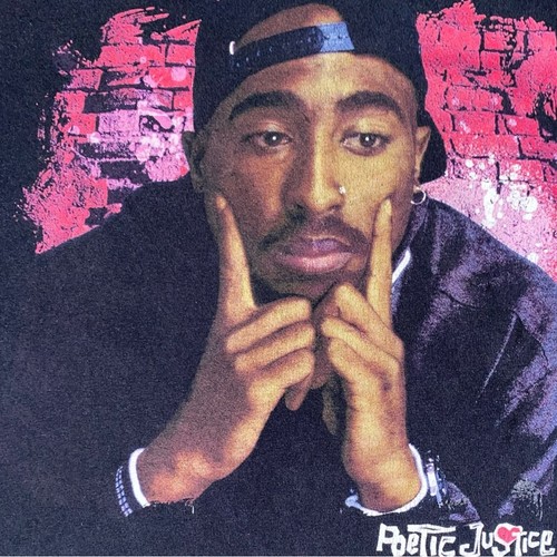 TUPAC SHAKUR Poetic Justice T-shirt Size XXL Rapper 2Pac Graphic Black Tee - Picture 4 of 5