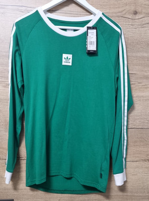adidas Originals LS Cali BB Tee Langarm T-Shirt Rundhals grün/weiß S Logo