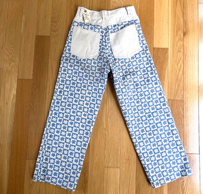 Lisa Says Gah Emma Denim Jean Sz 28 Blue White Mod Print High Rise Jeans