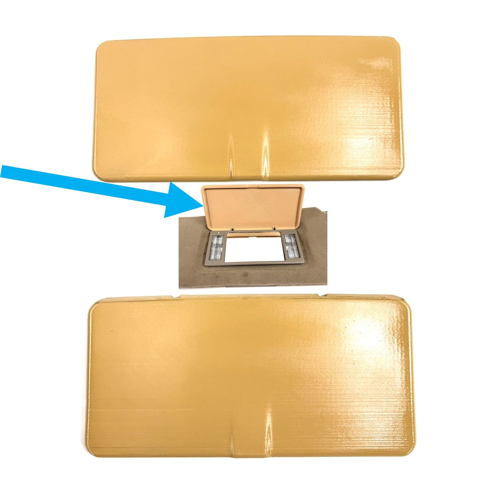 Sun Visor Repair 1995-2000 Suburban Tahoe Vanity Mirror Cover Lid Set Pair TAN