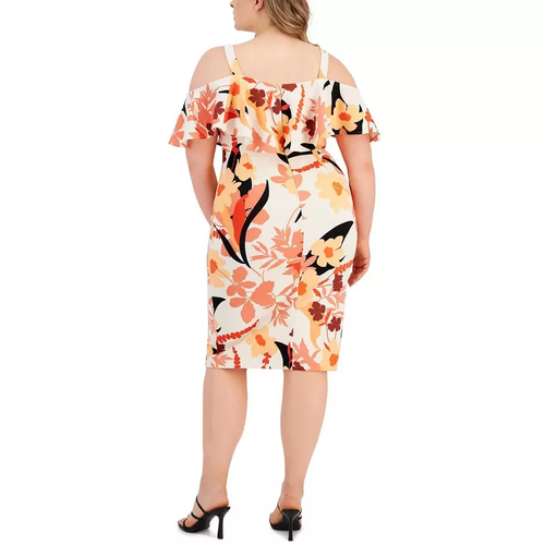 Rachel Plus Womens Floral Print Knee-Length Sheath Dress 16W - Picture 2 of 2