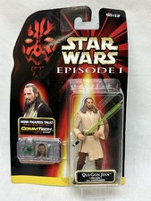 Star Wars Episode 1 Qui-Gon Jinn Jedi Duel w/ Lightsaber Action Figure CommTech